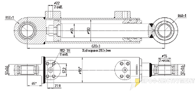 Гидроцилиндр МС100/63х280-3(4).11.6
