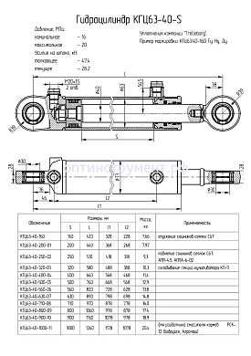 Гидроцилиндр КГЦ 63-40-1000-11