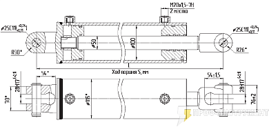 Гидроцилиндр МС100/50х400-3(4).44(715)