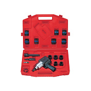 Пневматический ударный гайковерт с комплектом ударных головок (18 предметов) KING TONY 64115MP02