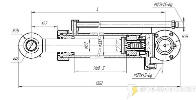 Гидроцилиндр выдвижения противовеса ГД 23-000.00